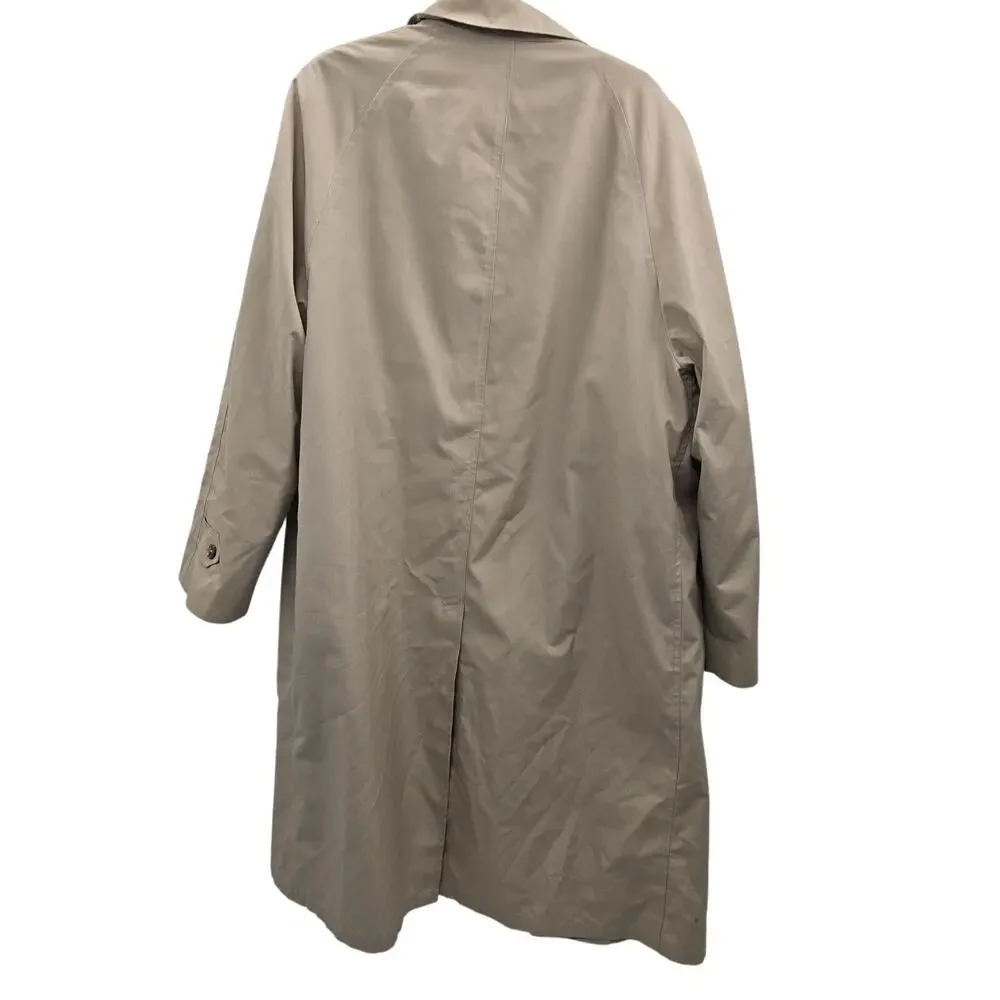 Vintage Christian Dior Coat Men 44 Beige Wool Lined Classic Trench 90s Monsieur